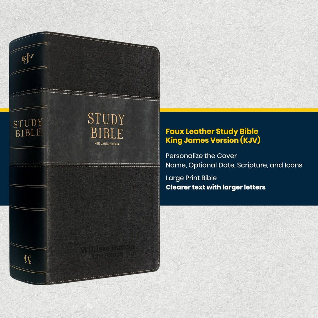 Custom Personalized Church Bible KJV Study Bible Large Print | Black - Shepherds Shelf
