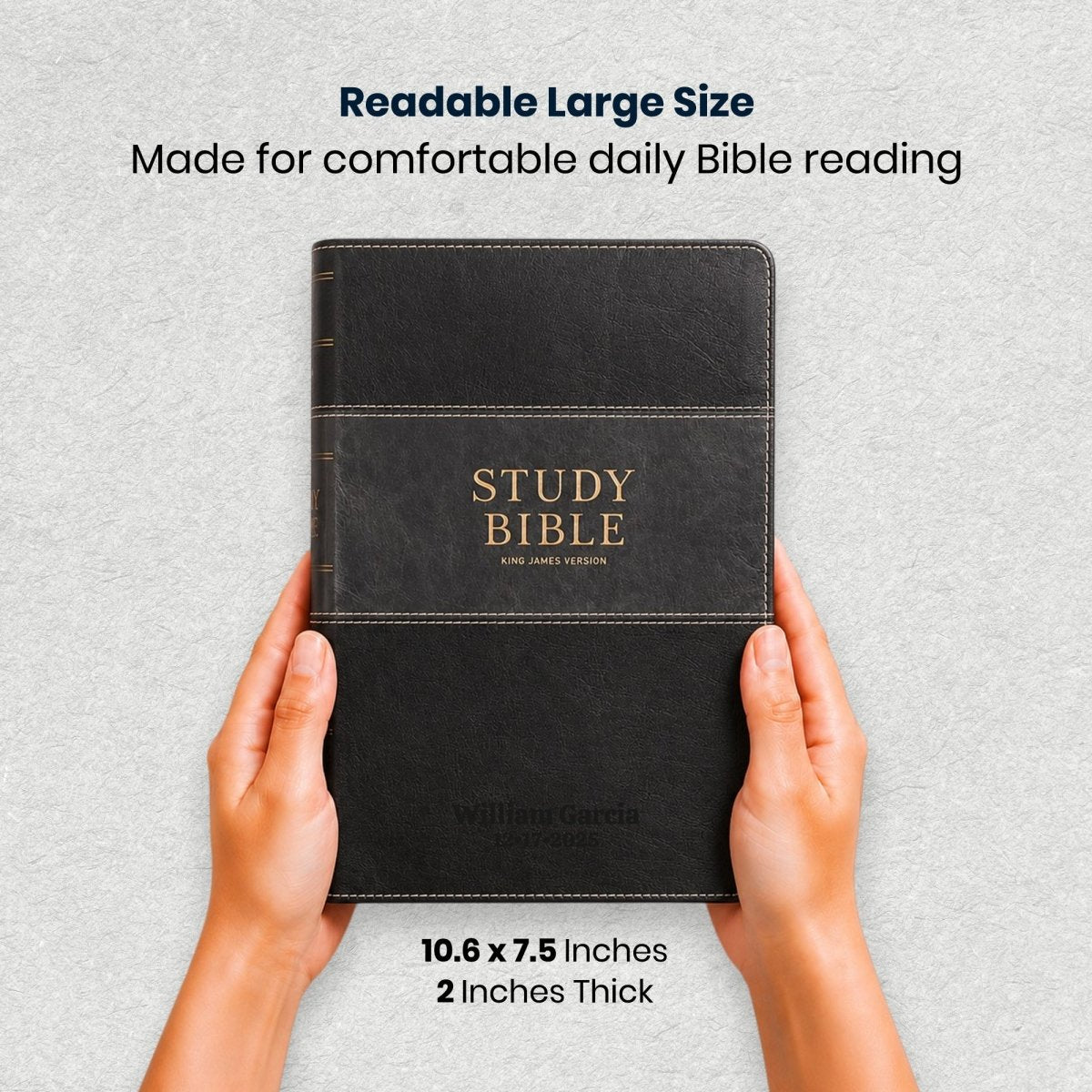 Custom Personalized Church Bible KJV Study Bible Large Print | Black - Shepherds Shelf