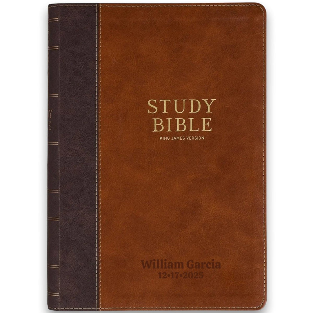 Custom Personalized Church Bible KJV Study Bible Large Print | Brown - Shepherds Shelf