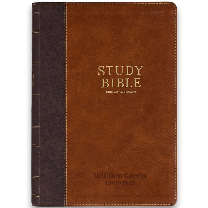 Custom Personalized Church Bible KJV Study Bible Large Print | Brown - Shepherds Shelf