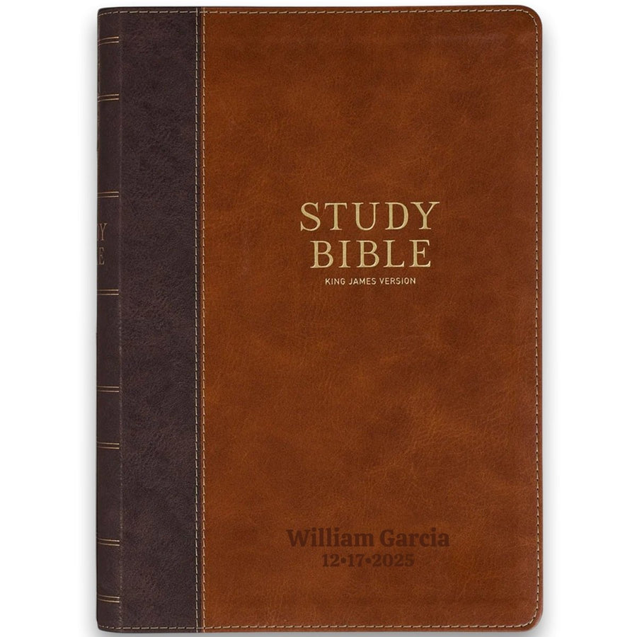Custom Personalized Church Bible KJV Study Bible Large Print | Brown - Shepherds Shelf