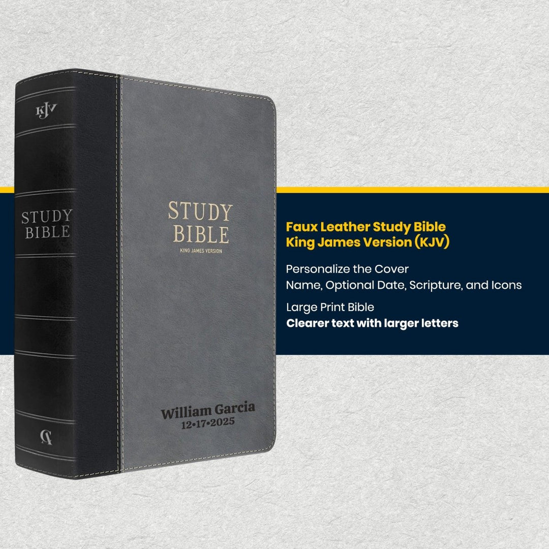 Custom Personalized Church Bible KJV Study Bible Large Print | Grey - Shepherds Shelf