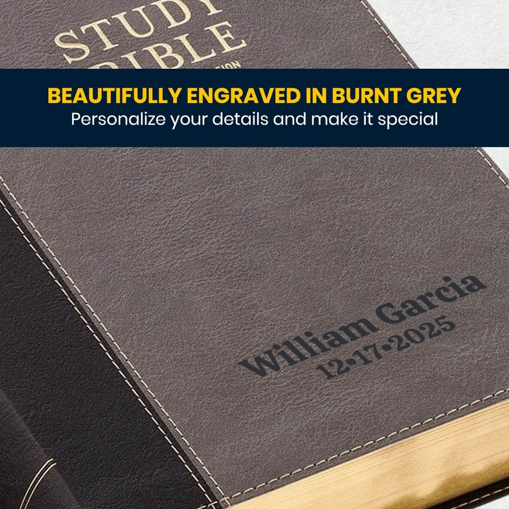 Custom Personalized Church Bible KJV Study Bible Large Print | Grey - Shepherds Shelf