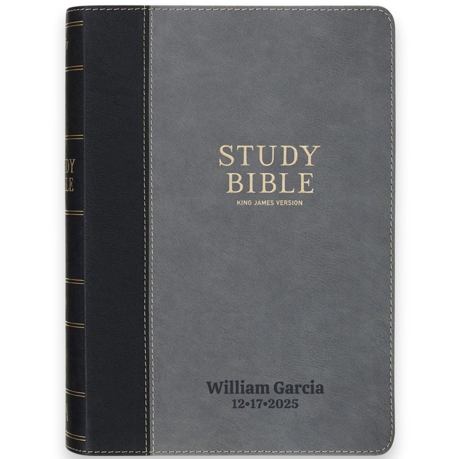 Custom Personalized Church Bible KJV Study Bible Large Print | Grey - Shepherds Shelf