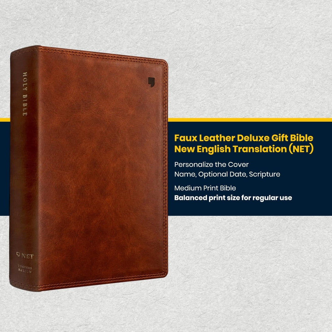 Custom Personalized Church Bible NET Cross Reference Bible Medium Print | Brown - Shepherds Shelf