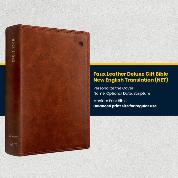 Custom Personalized Church Bible NET Cross Reference Bible Medium Print | Brown - Shepherds Shelf