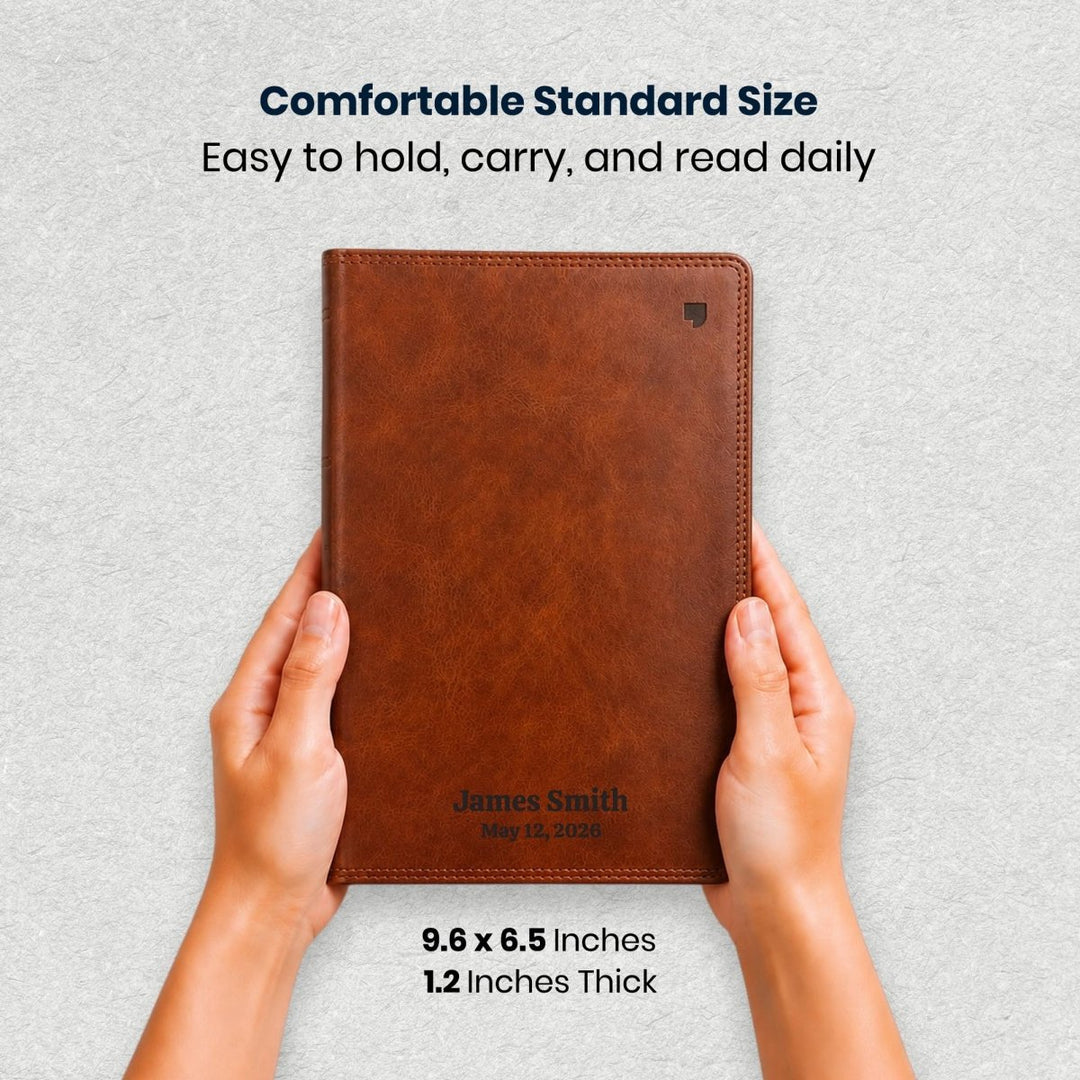 Custom Personalized Church Bible NET Cross Reference Bible Medium Print | Brown - Shepherds Shelf