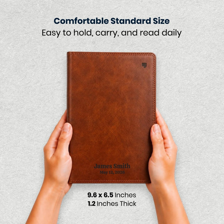 Custom Personalized Church Bible NET Cross Reference Bible Medium Print | Brown - Shepherds Shelf