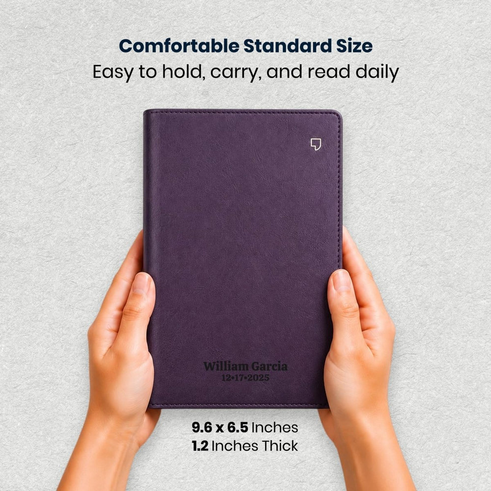 Custom Personalized Church Bible NET Thinline Bible Medium Print | Purple - Shepherds Shelf