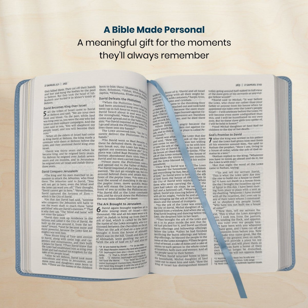 Custom Personalized Church Bible NIV Baby Gift Bible Medium Print | Blue - Shepherds Shelf