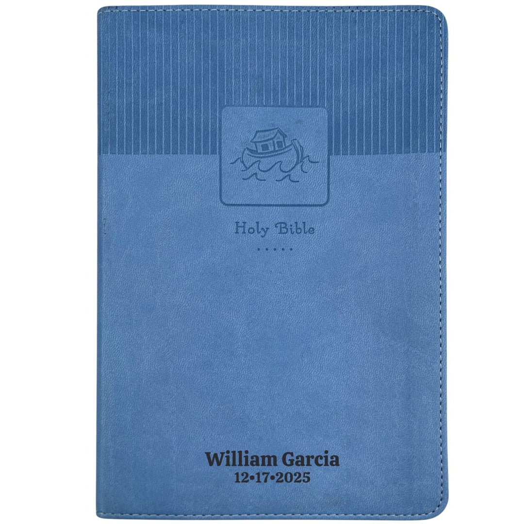 Custom Personalized Church Bible NIV Baby Gift Bible Medium Print | Blue - Shepherds Shelf