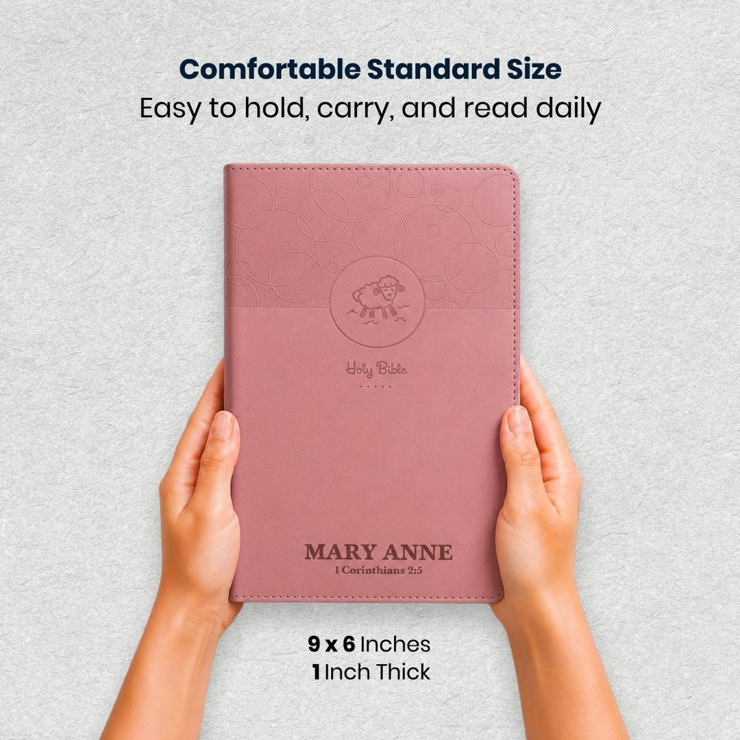 Custom Personalized Church Bible NIV Baby Gift Bible Medium Print | Pink - Shepherds Shelf