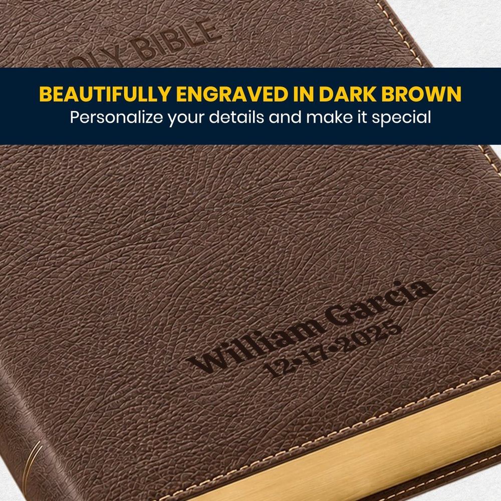 Custom Personalized Church Bible NIV Foundation Study Bible Small Print | Brown - Shepherds Shelf