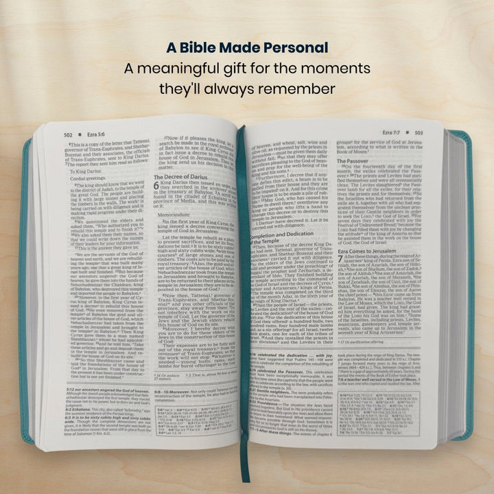 Custom Personalized Church Bible NIV Foundation Study Bible Small Print | Teal - Shepherds Shelf