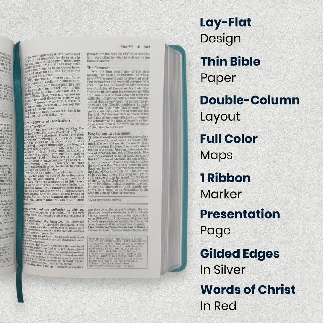 Custom Personalized Church Bible NIV Foundation Study Bible Small Print | Teal - Shepherds Shelf
