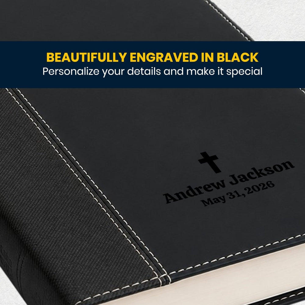 Custom Personalized Church Bible NIV Large Print | Black - Shepherds Shelf