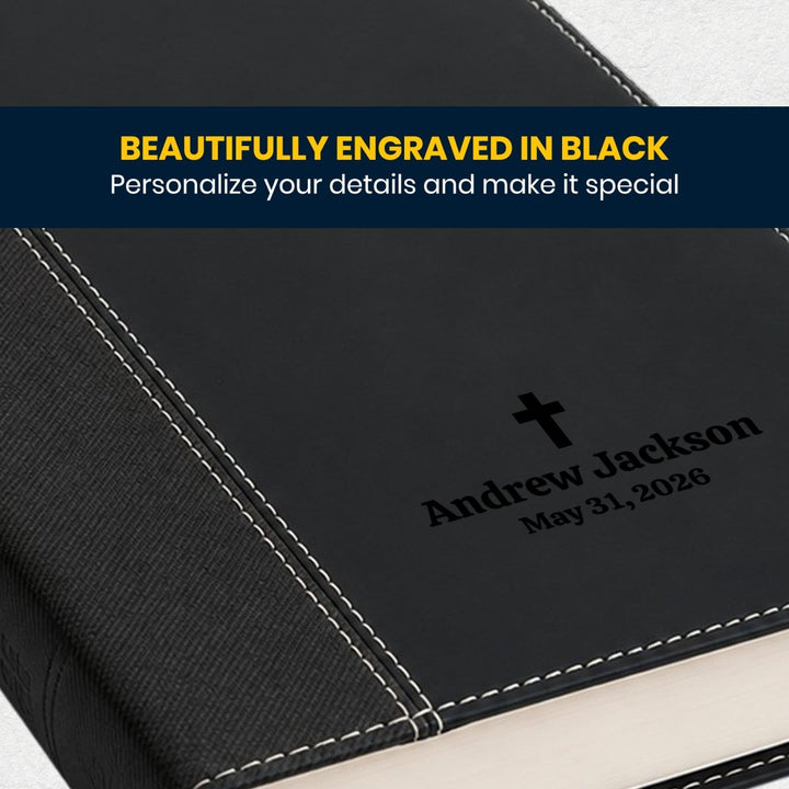 Custom Personalized Church Bible NIV Large Print | Black - Shepherds Shelf