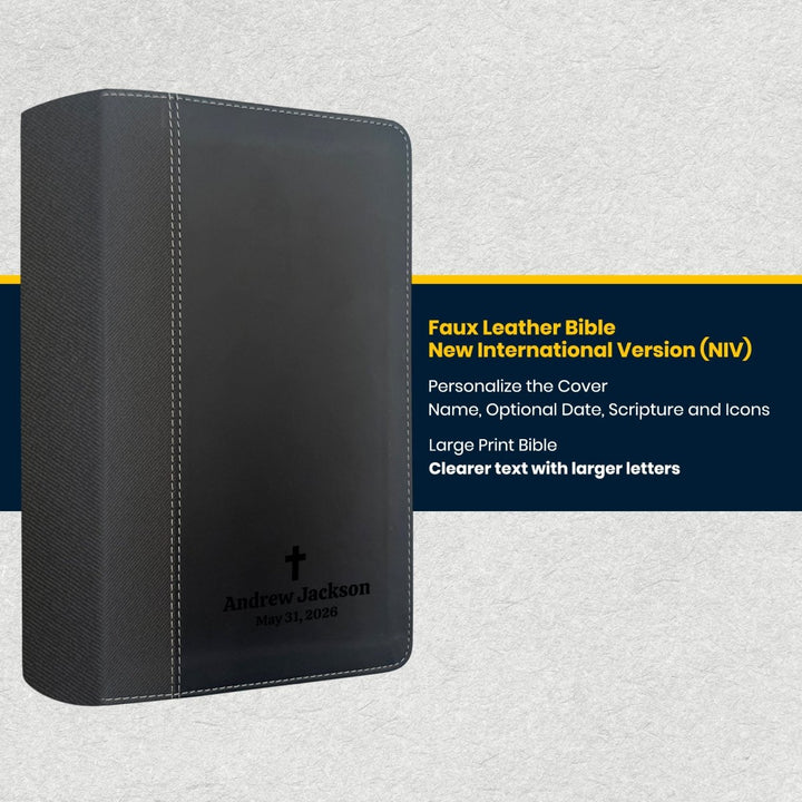 Custom Personalized Church Bible NIV Large Print | Black - Shepherds Shelf