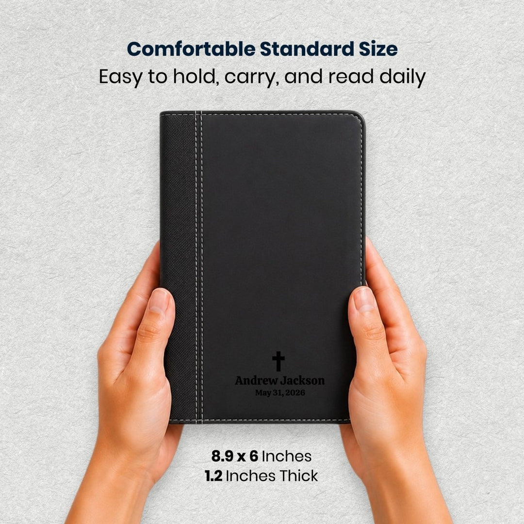 Custom Personalized Church Bible NIV Large Print | Black - Shepherds Shelf