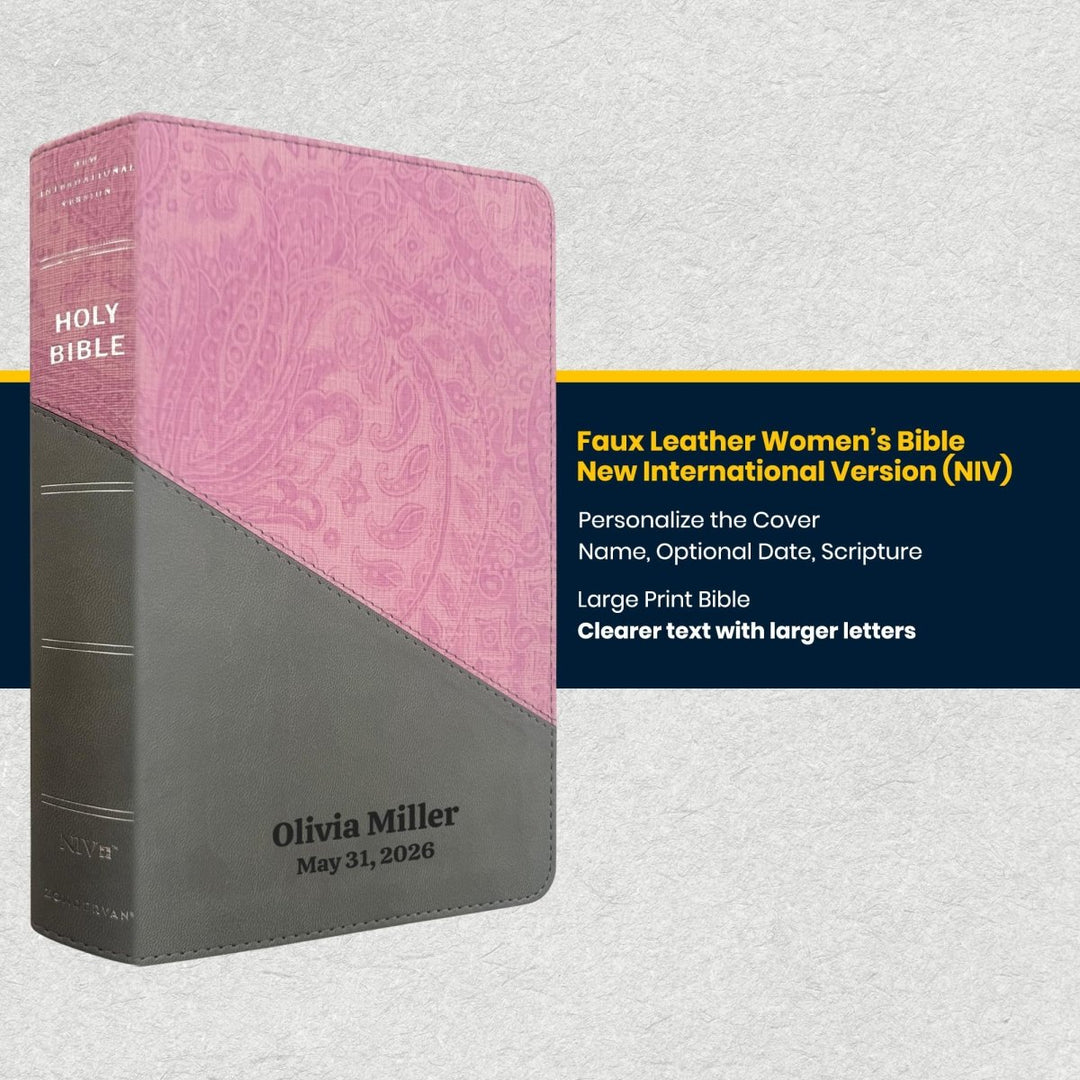 Custom Personalized Church Bible NIV Large Print | Pink - Shepherds Shelf