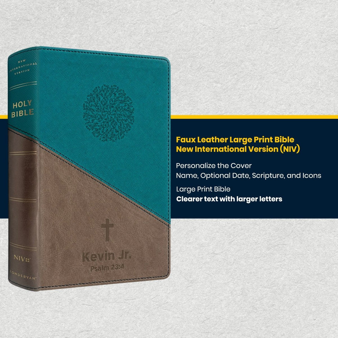 Custom Personalized Church Bible NIV Large Print | Teal - Shepherds Shelf