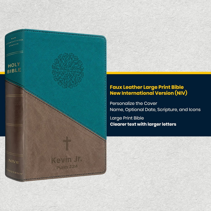 Custom Personalized Church Bible NIV Large Print | Teal - Shepherds Shelf