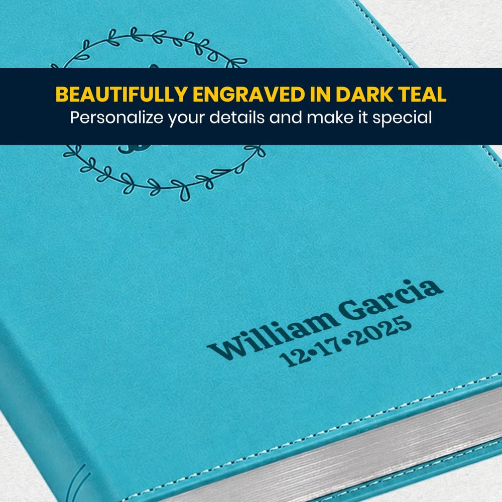 Custom Personalized Church Bible NIV Thinline Bible Large Print | Teal - Shepherds Shelf
