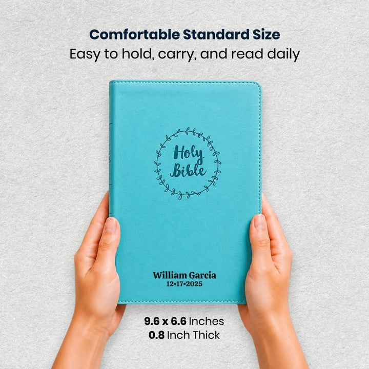 Custom Personalized Church Bible NIV Thinline Bible Large Print | Teal - Shepherds Shelf