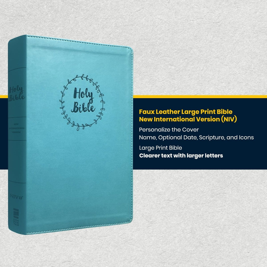 Custom Personalized Church Bible NIV Thinline Bible Large Print | Teal - Shepherds Shelf