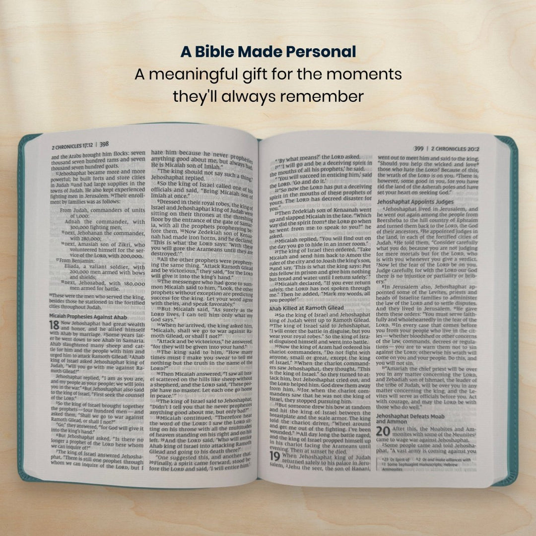 Custom Personalized Church Bible NIV Thinline Bible Large Print | Teal - Shepherds Shelf