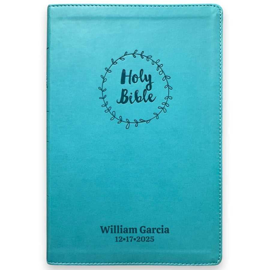 Custom Personalized Church Bible NIV Thinline Bible Large Print | Teal - Shepherds Shelf