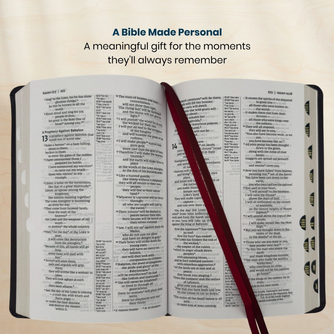 Custom Personalized Church Bible NIV Thinline Reference Bible Medium Print | Burgundy - Shepherds Shelf