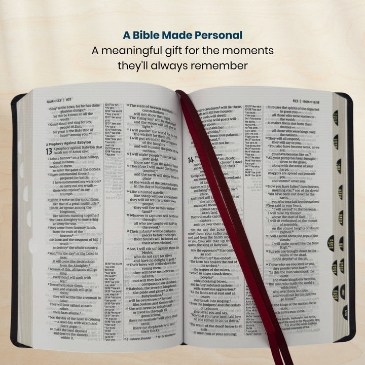 Custom Personalized Church Bible NIV Thinline Reference Bible Medium Print | Burgundy - Shepherds Shelf