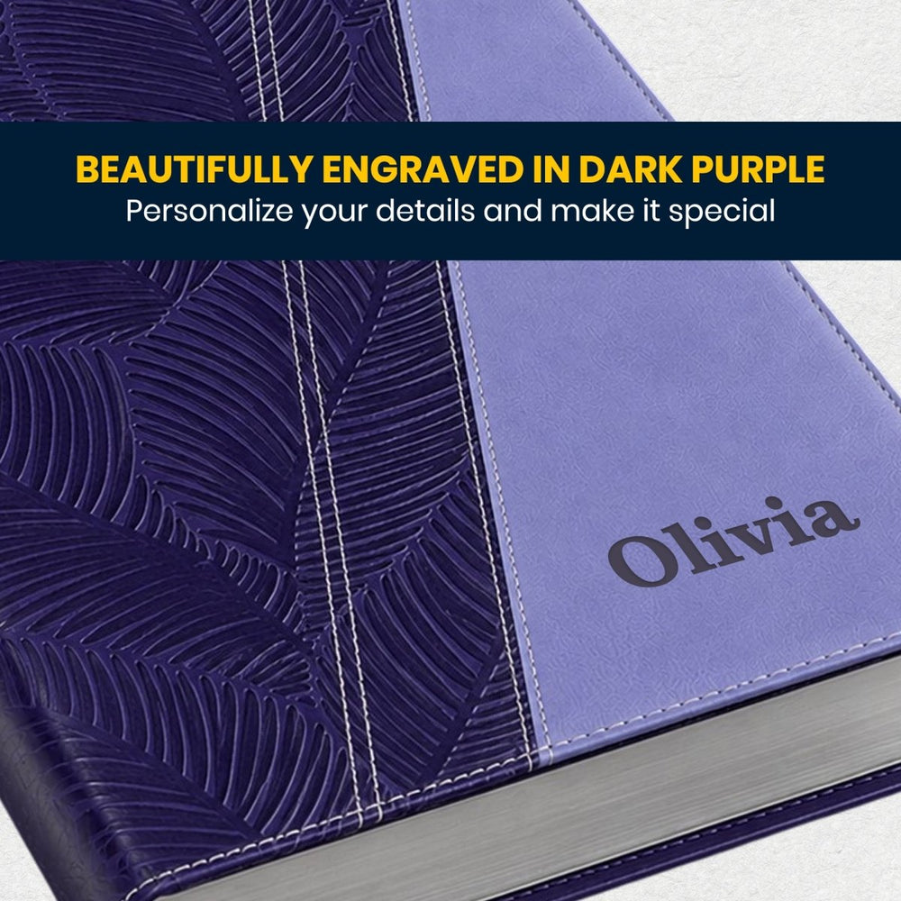 Custom Personalized Church Bible NKJV All-in-One Study Bible Medium Print | Purple - Shepherds Shelf