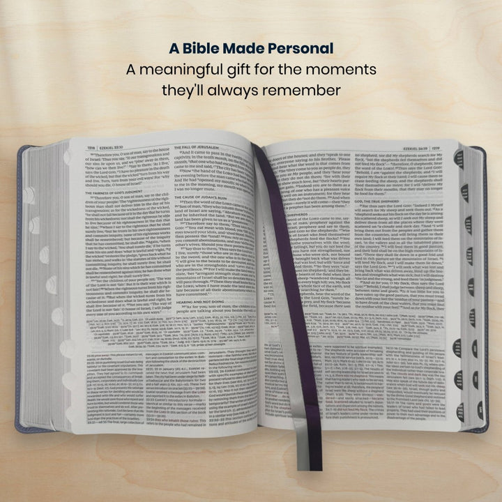 Custom Personalized Church Bible NKJV All-in-One Study Bible Medium Print | Purple - Shepherds Shelf