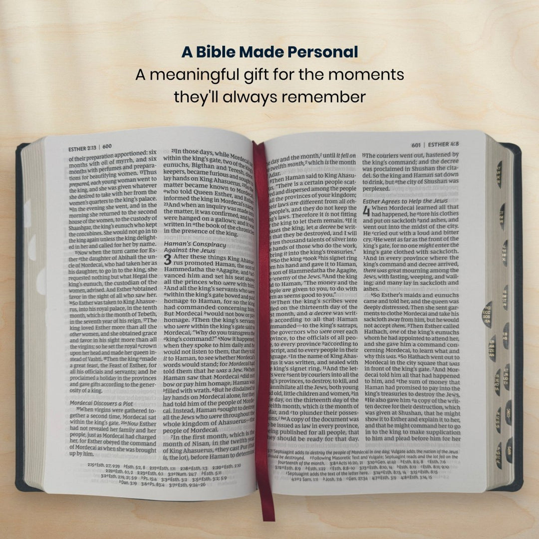 Custom Personalized Church Bible NKJV Center-Column Reference Bible Large Print | Black - Shepherds Shelf