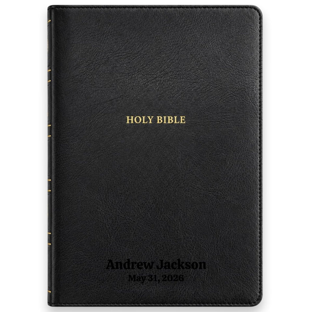 Custom Personalized Church Bible NKJV Center-Column Reference Bible Large Print | Black - Shepherds Shelf