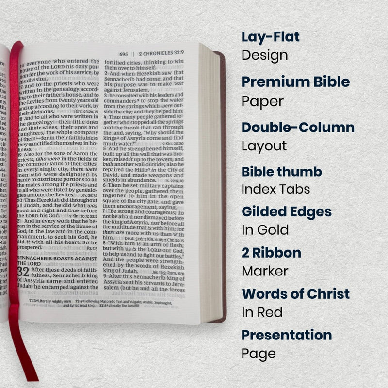 Custom NKJV Giant Print End-of-Verse Reference Bible in Faux Leather Black | Christian Gift for Bible Study