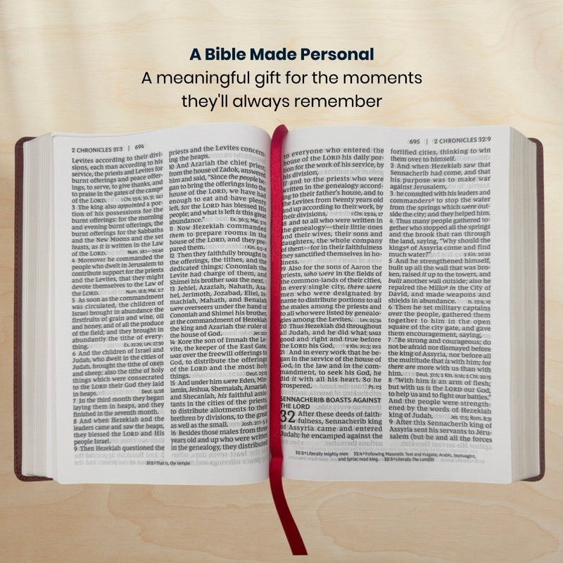 Custom NKJV Giant Print End-of-Verse Reference Bible in Faux Leather Black | Christian Gift for Bible Study