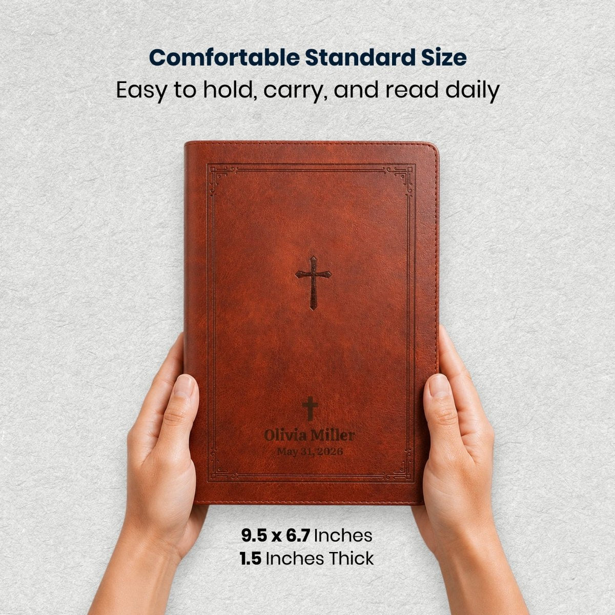 Custom Personalized Church Bible NKJV End-of-Verse Reference Bible Giant Print | Brown - Shepherds Shelf