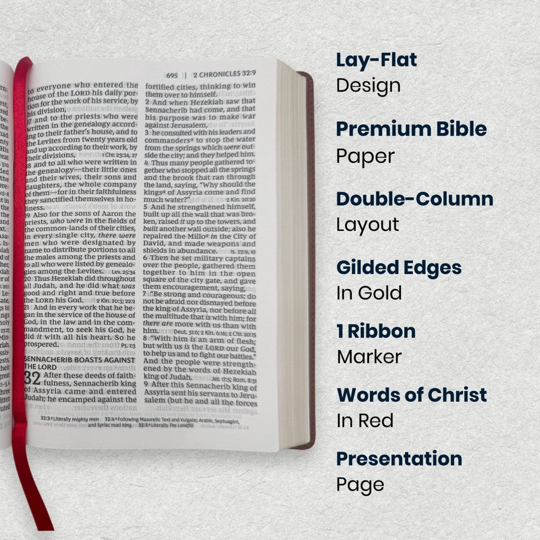 Custom Personalized Church Bible NKJV End-of-Verse Reference Bible Giant Print | Brown - Shepherds Shelf
