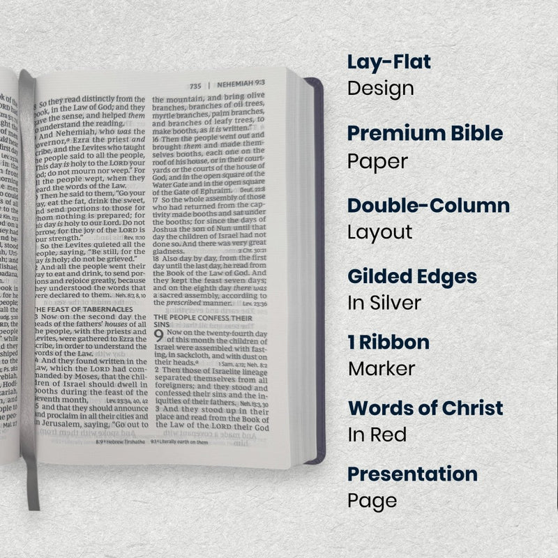 Custom NKJV Giant Print End-of-Verse Reference Bible in Faux Leather Purple | Christian Gift for Bible Study