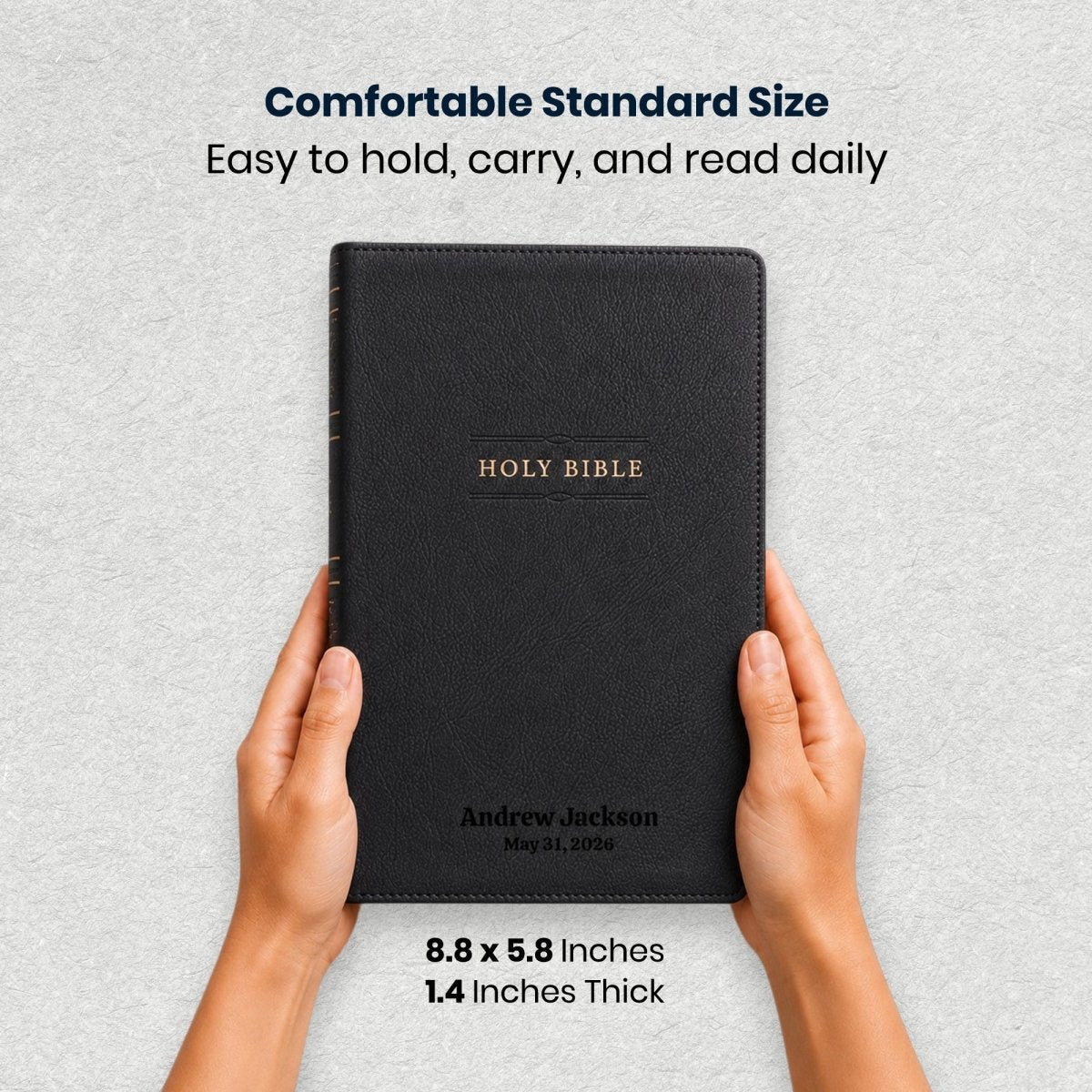 Custom Personalized Church Bible NKJV Reference Bible Large Print | Black - Shepherds Shelf
