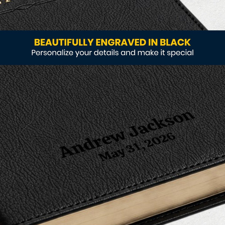 Custom Personalized Church Bible NKJV Reference Bible Large Print | Black - Shepherds Shelf