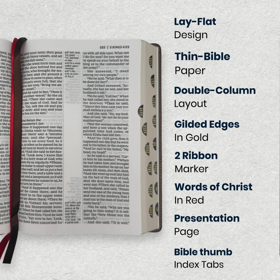 Custom Personalized Church Bible NKJV Reference Bible Large Print | Brown - Shepherds Shelf