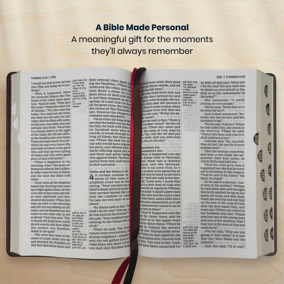 Custom Personalized Church Bible NKJV Reference Bible Large Print | Brown - Shepherds Shelf