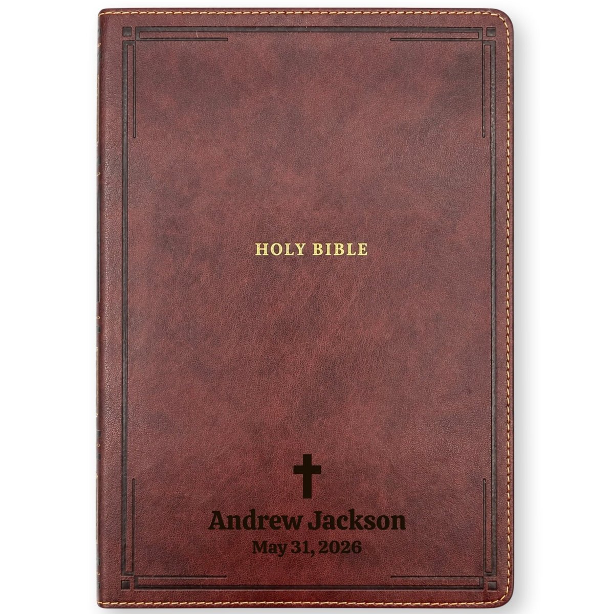Custom Personalized Church Bible NKJV Reference Bible Large Print | Brown - Shepherds Shelf