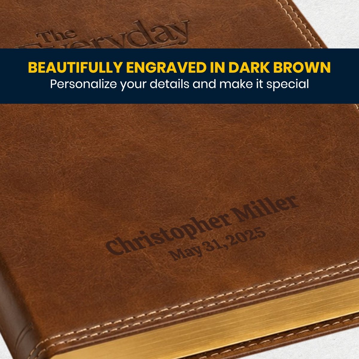Custom Personalized Church Bible NKJV The Everyday Bible Medium Print | Brown - Shepherds Shelf