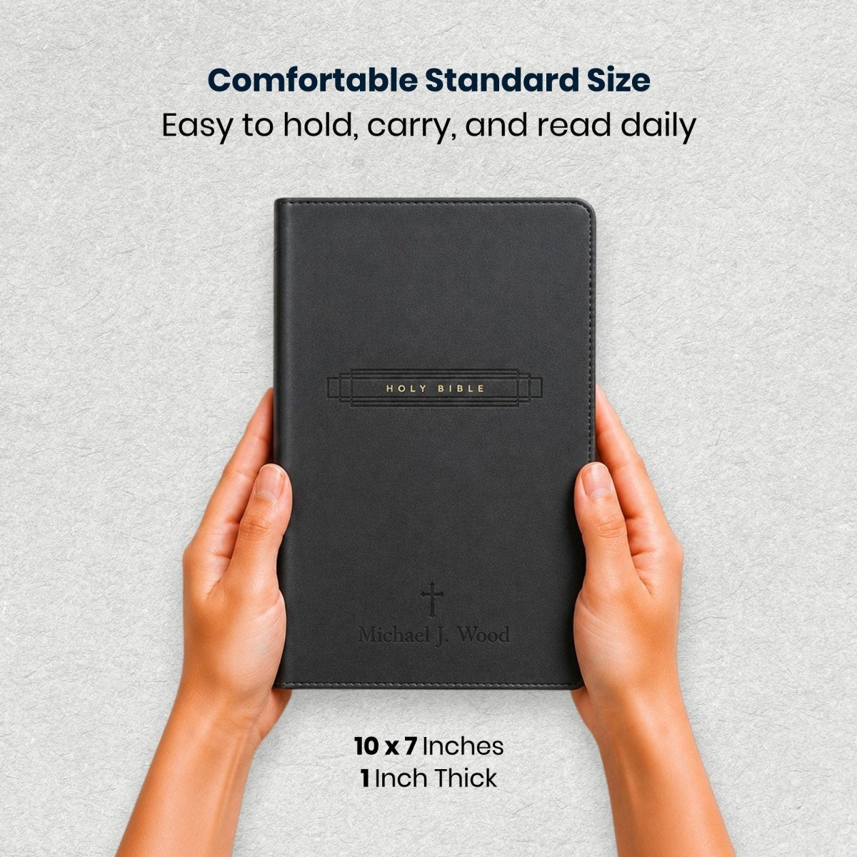 Custom Personalized Church Bible NLT Center-Column Reference Bible Large Print | Black - Shepherds Shelf