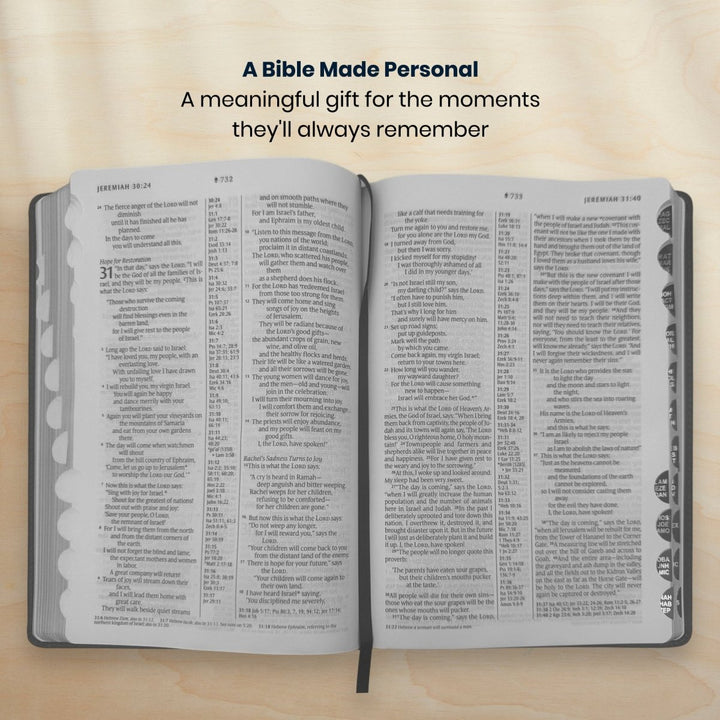 Custom Personalized Church Bible NLT Center-Column Reference Bible Large Print | Black - Shepherds Shelf